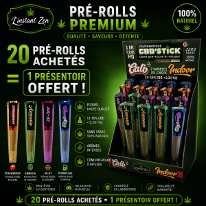 Offre 20 Pre-Rolls + 1 Présentoir de vente - Bundle Kit - CBD Pre-Roll