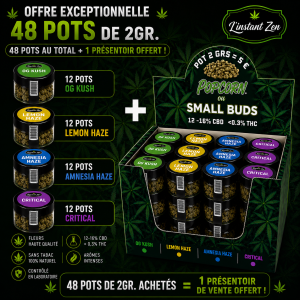 Offre 48 pots 2gr + 1 Présentoir de vente - Bundle Kit - CBD Small Bud