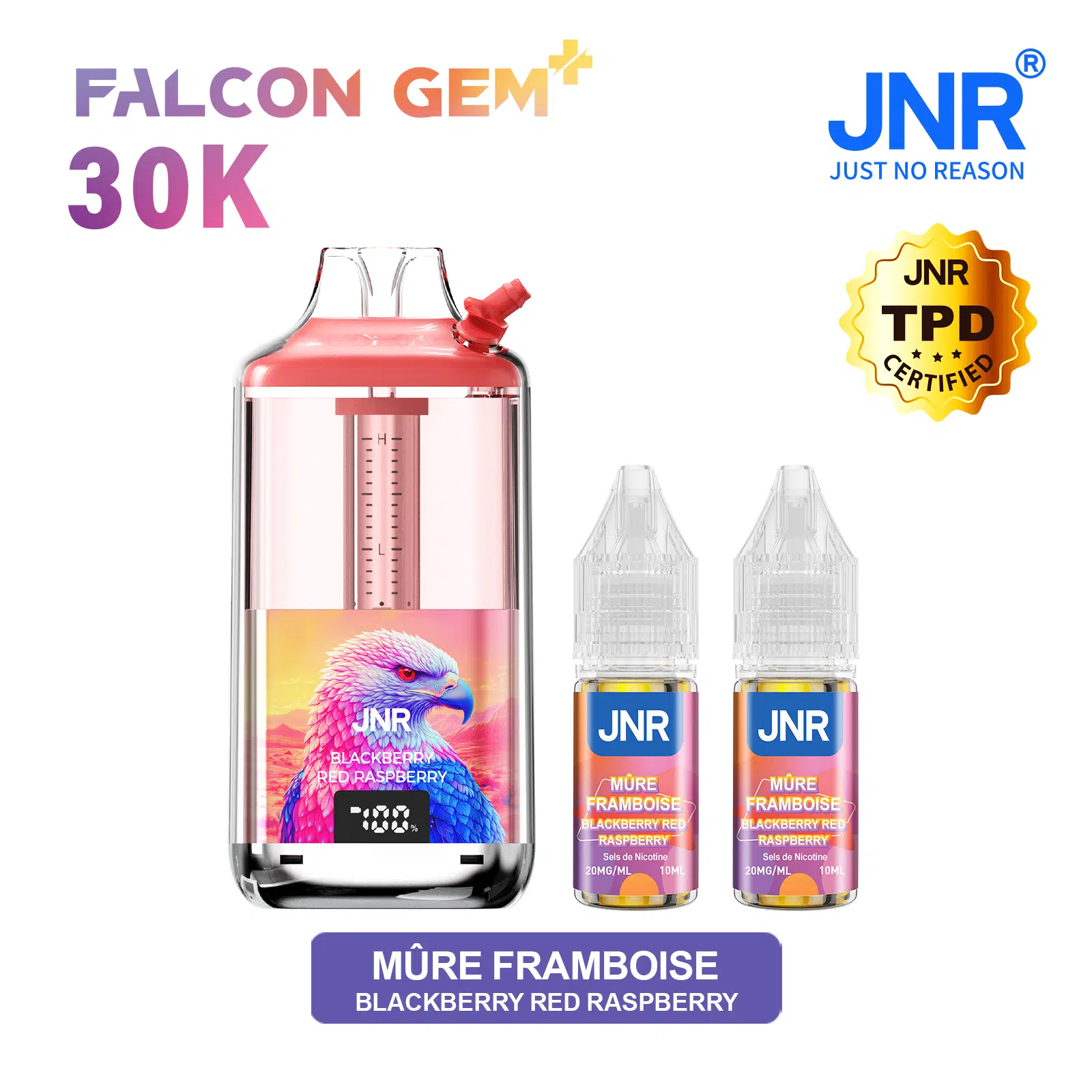 JNR - Falcon 30K Gem+ - Cartouche x 5 - Blackberry Red Raspberry
