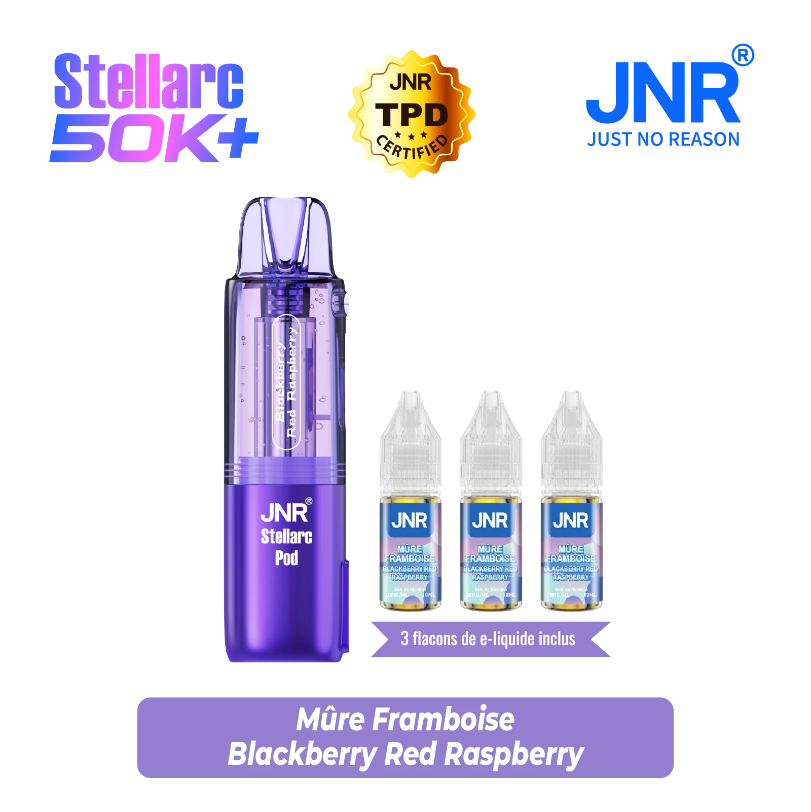 JNR - Pod Stellarc 50K - Cartouche x 5 - Blackberry Red Raspberry